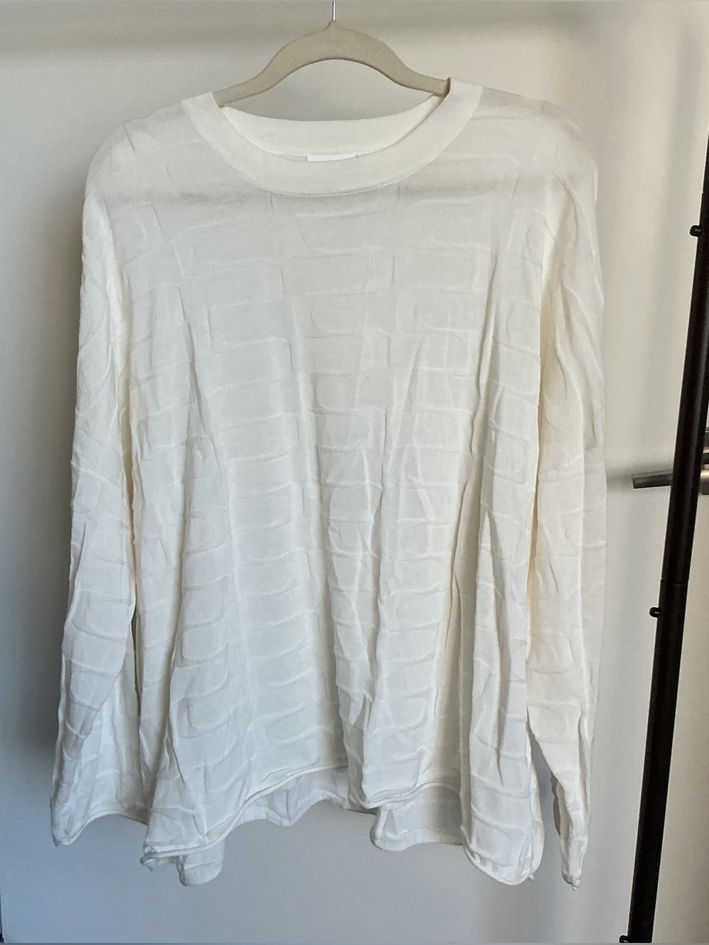 ArcaA Off-White Textured Rib Long Sleeve Top